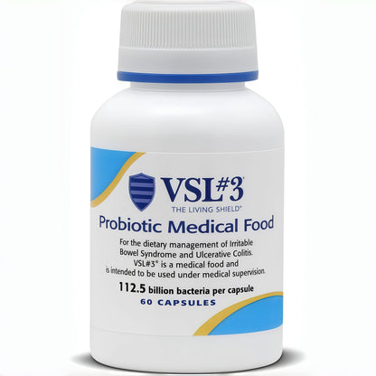 VSL#3® Probiotics for Digestive Health, IBS & UC Symptoms - 112.5B CFUs, High-Potency, Multi-Strain, Live, Refrigerated Probiotic, Medical Food for Gut Health Support in Men & Women, 60 Capsules